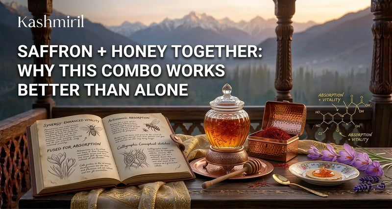 Saffron + Honey Together: Why This Combo Works Better Than Alone. Kashmiril guide to botanical synergy and health.