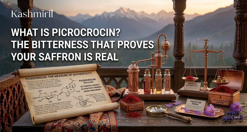 What is Picrocrocin? The Bitterness That Proves Your Saffron is Real. Kashmiril saffron testing in the Himalayas.